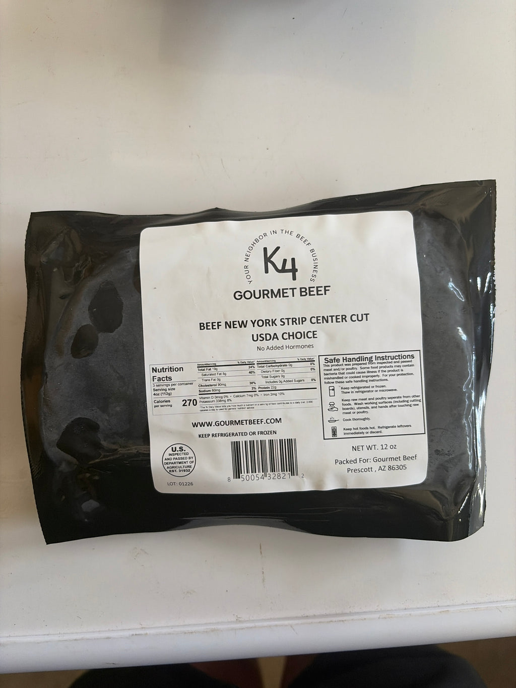 12 oz New York Strip Steak (USDA Choice)