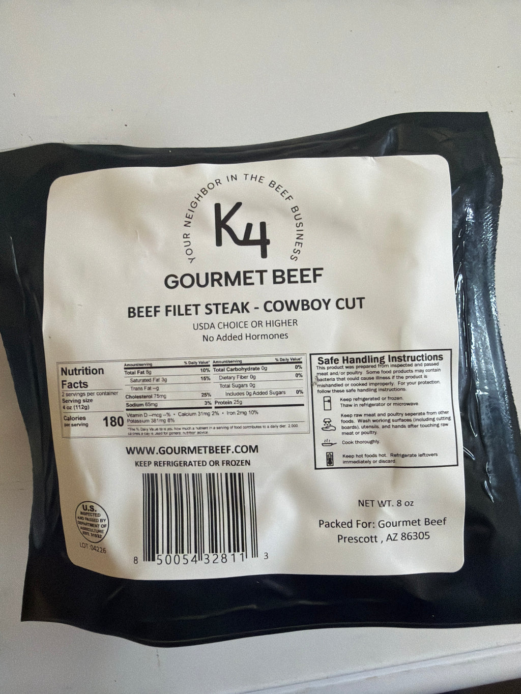 Filet Steak Cowboy Cut 8 oz
